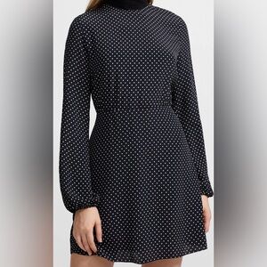 Crewneck Dress in Polka Dot Crepe